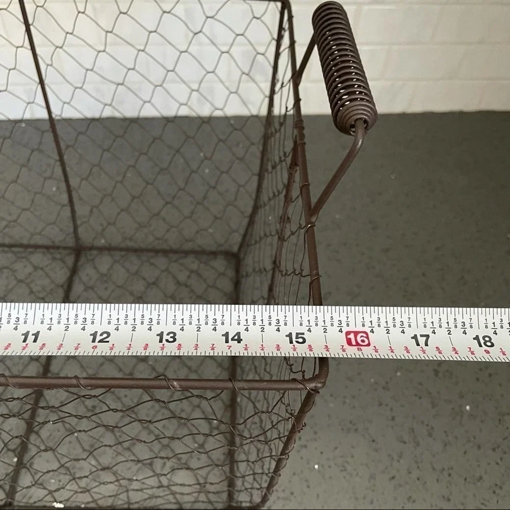 Farmhouse Chicken Wire Storage Decor Baskets Set of 2 with 1 with Canvas Liner